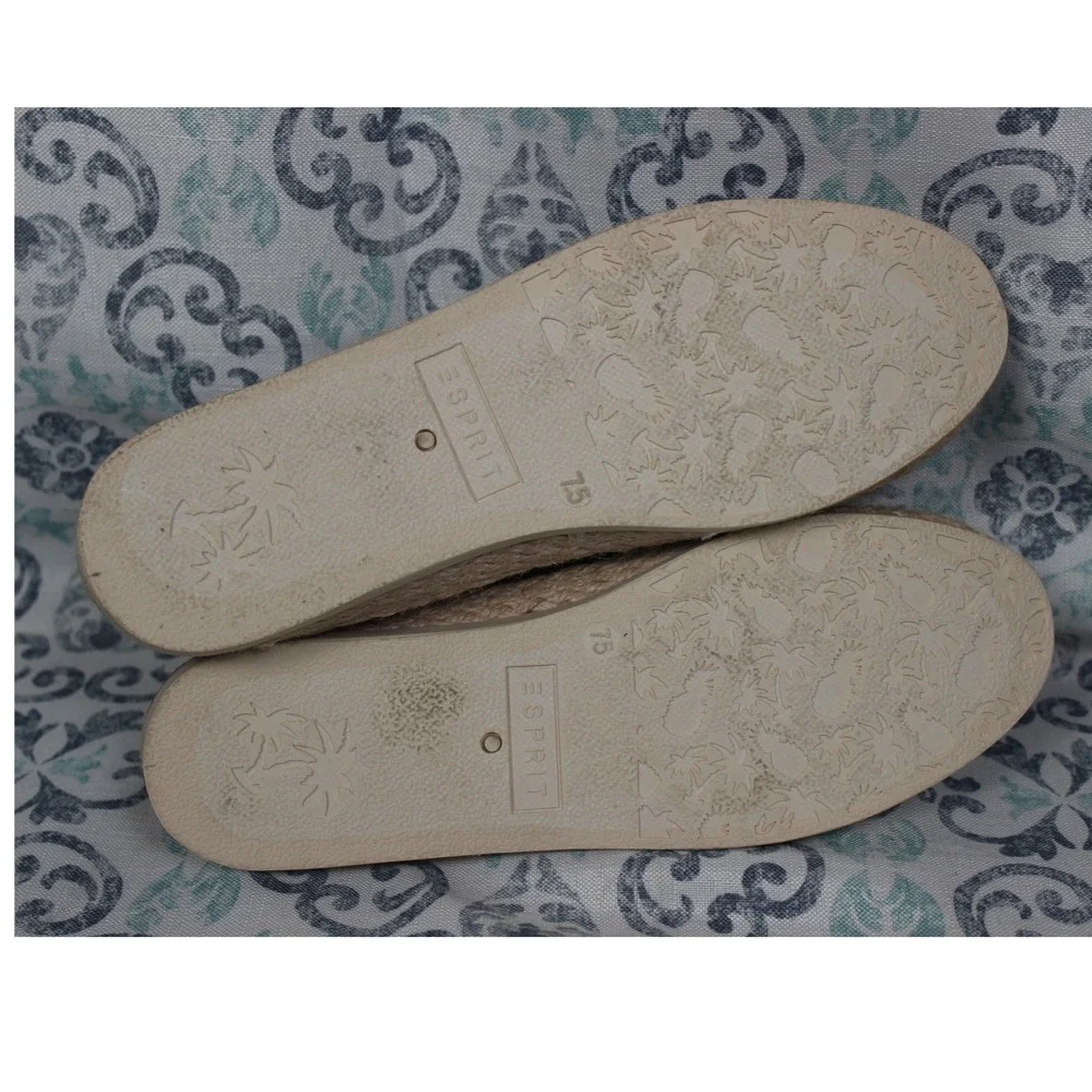 ESPRIT Women's Tan Knit‎ Slip On Espadrille Flats Size 7.5